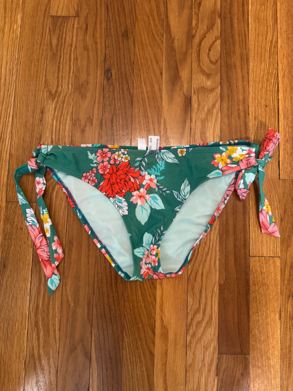 a.n.a Green Floral Side-Tie Bikini Bottoms